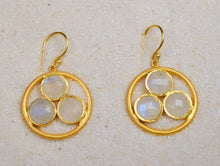 Triskele Moonstone Dangle Earrings